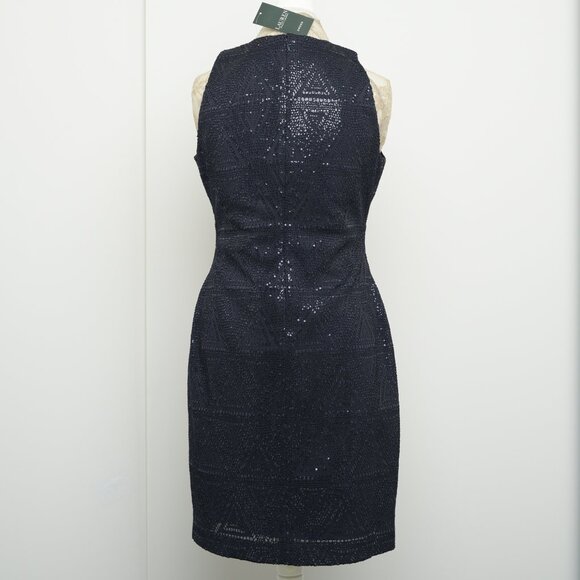 Ralph Lauren Dark Navy Sequin Dress, Size 10 - Picture 4 of 10